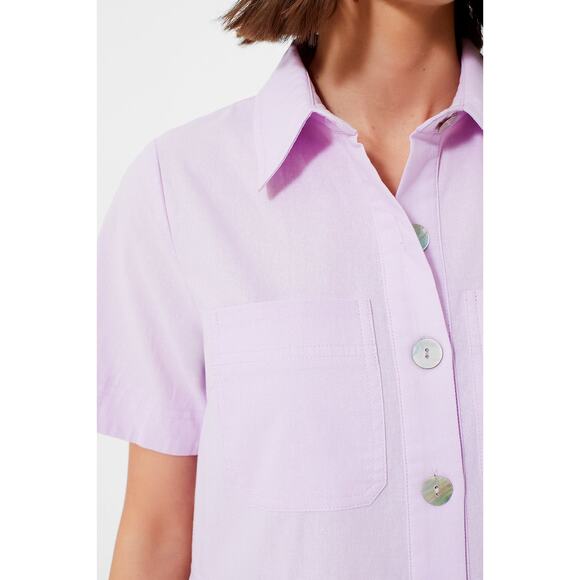 Tuckernuck Meryl Shirt Dress Size XS Lilac Purple Cotton Pomander Place - Picture 6 of 14